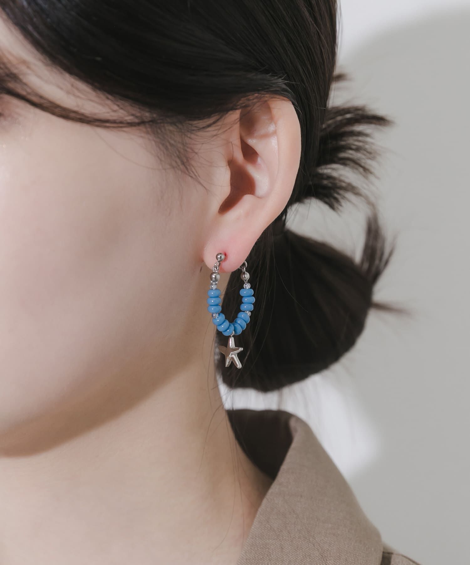 SMELLY「ステンレスモチーフビーズピアス」|ピアス|