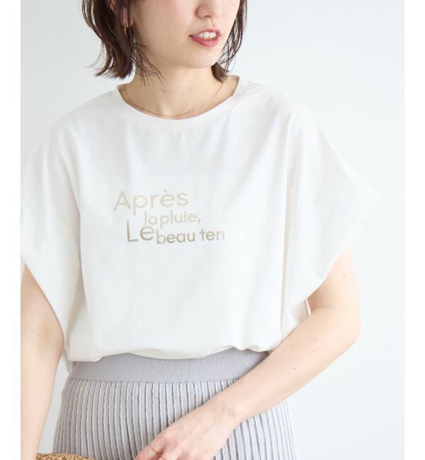  「《WEB限定アイテム》ショルダータック箔プリントTシャツ」|Tシャツ・カットソー|