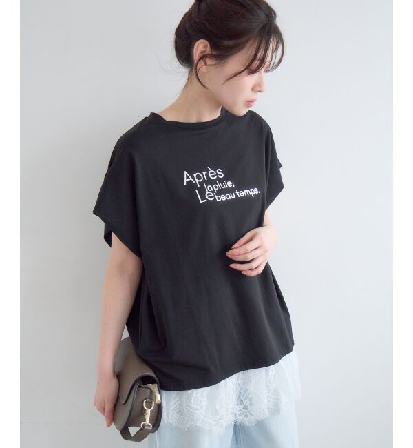  「《WEB限定アイテム》ショルダータック箔プリントTシャツ」|Tシャツ・カットソー|