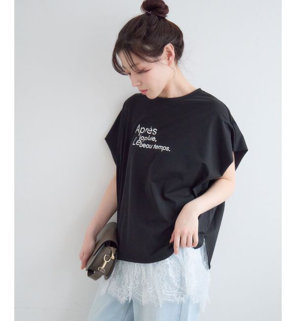  「《WEB限定アイテム》ショルダータック箔プリントTシャツ」|Tシャツ・カットソー|