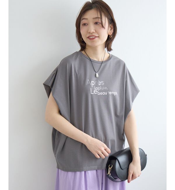  「《WEB限定アイテム》ショルダータック箔プリントTシャツ」|Tシャツ・カットソー|