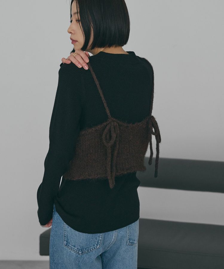 AMERICAN HOLIC「ニットビスチェ」|ベスト・ジレ|Brown