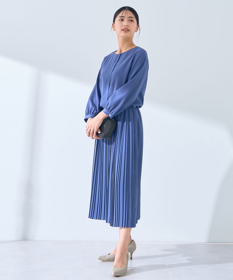 YECCA VECCA「ジョーゼットプリーツワンピース」|ワンピース|