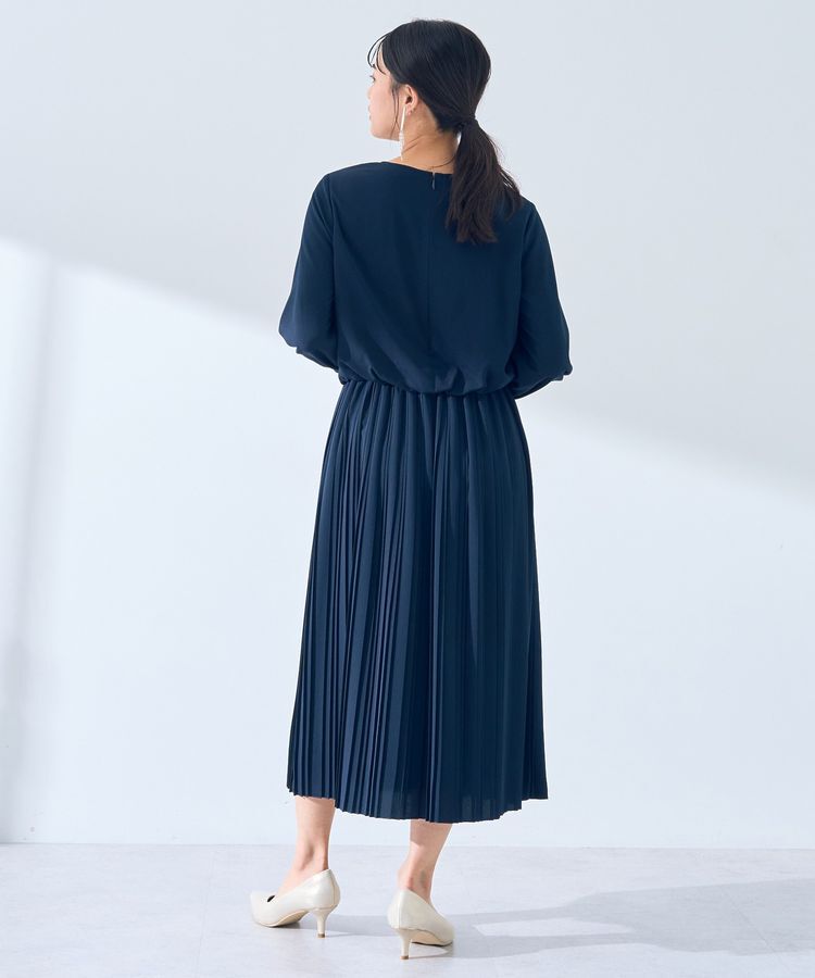 YECCA VECCA「ジョーゼットプリーツワンピース」|ワンピース|