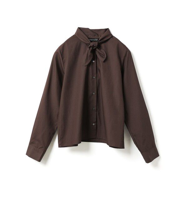 mizuiro ind「mizuiro ind リボンタイシャツ」|シャツ・ブラウス|ブラウン