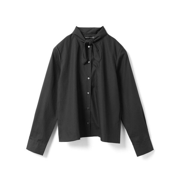 mizuiro ind「mizuiro ind リボンタイシャツ」|シャツ・ブラウス|ブラック
