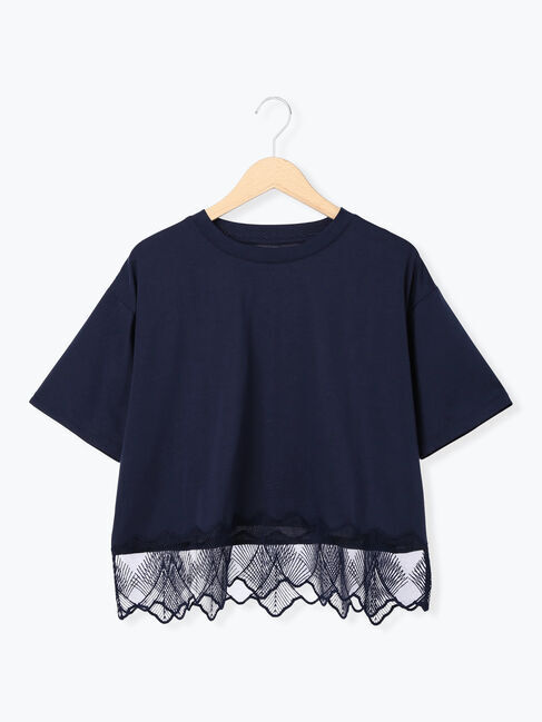 Samansa Mos2「スカラップレースTシャツ」|Tシャツ・カットソー|
