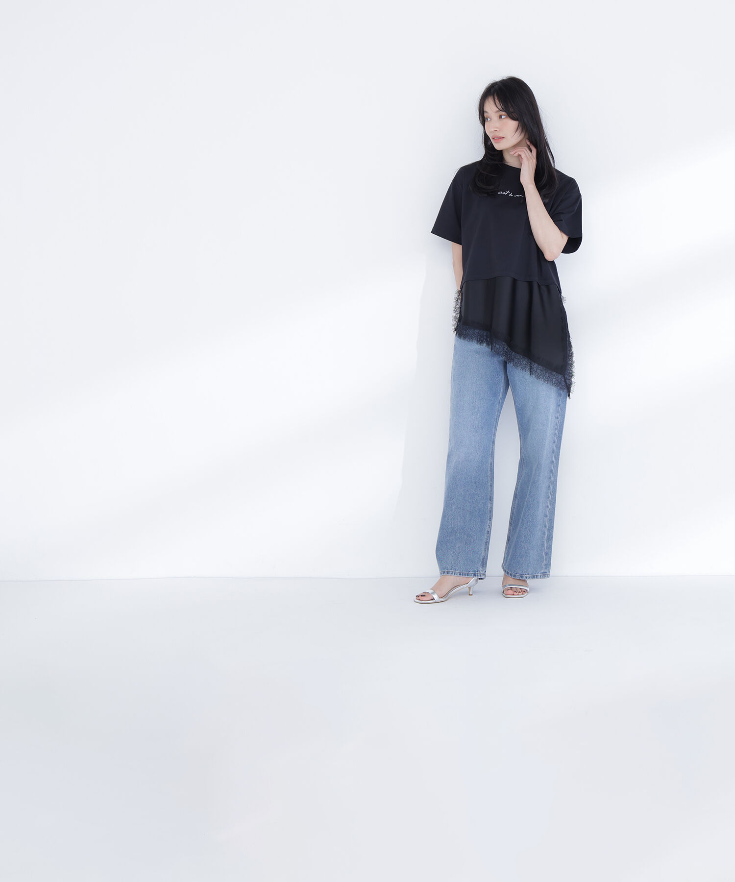  「レースドッキングロゴTシャツ」|Tシャツ・カットソー|