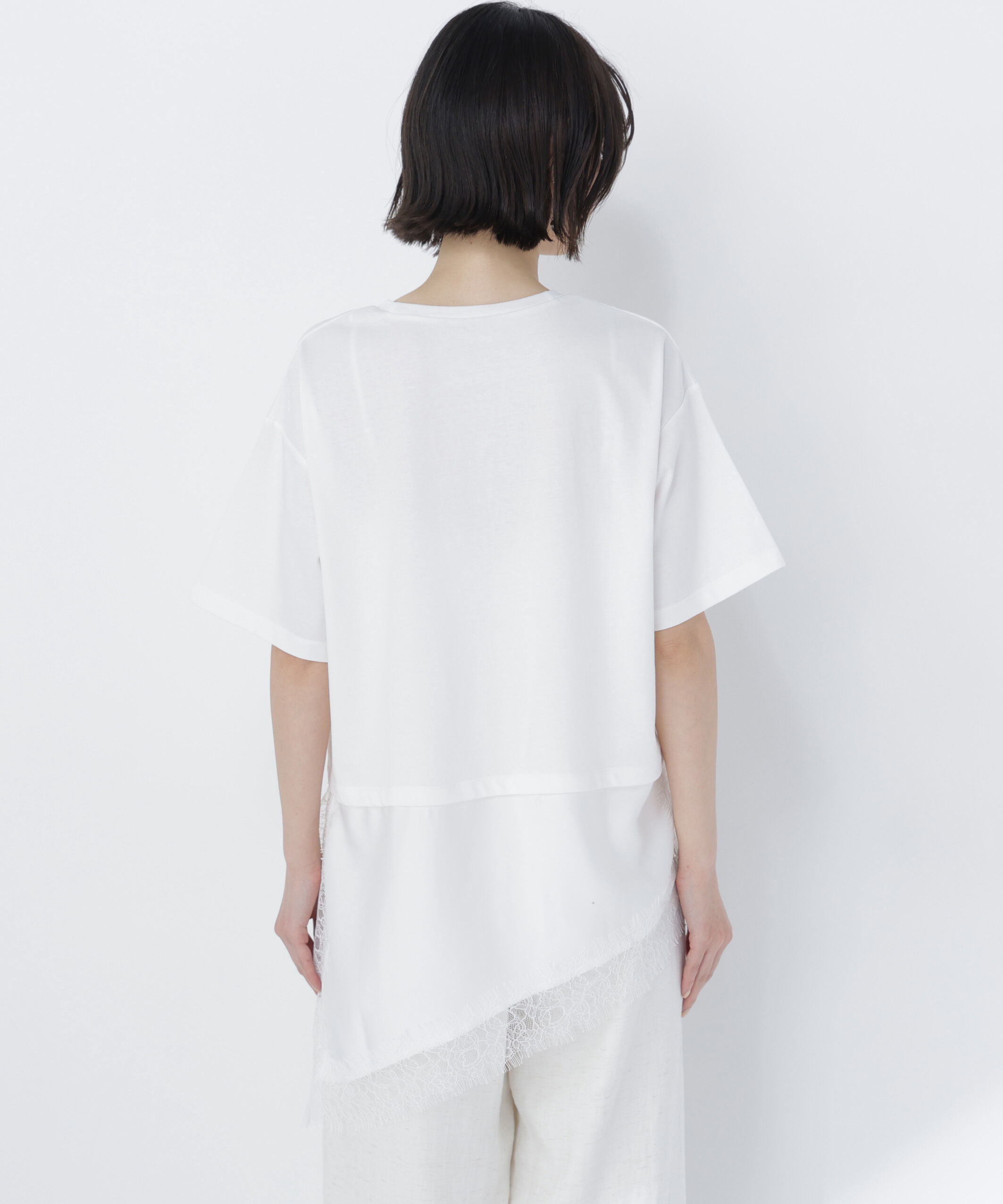  「レースドッキングロゴTシャツ」|Tシャツ・カットソー|