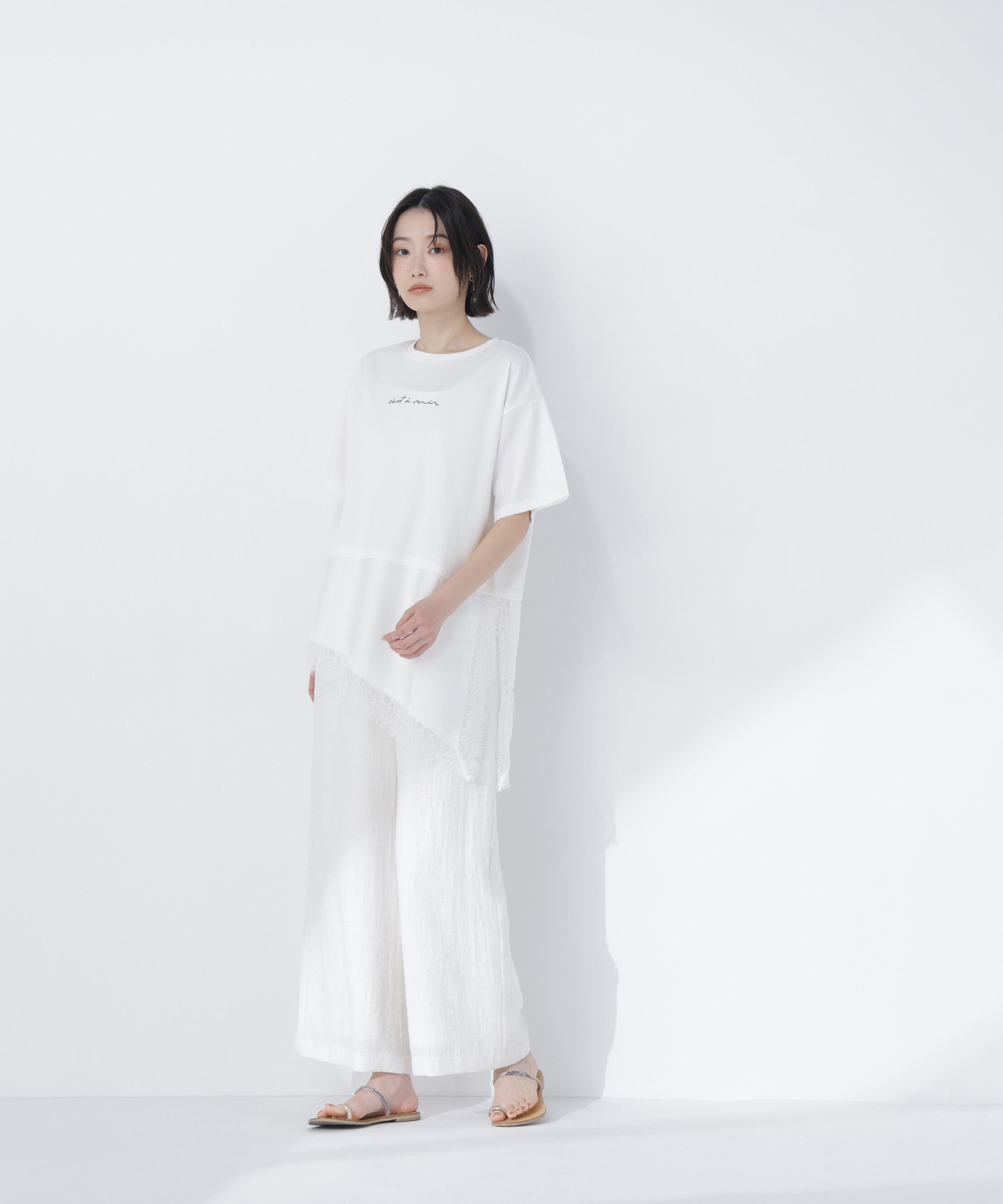  「レースドッキングロゴTシャツ」|Tシャツ・カットソー|