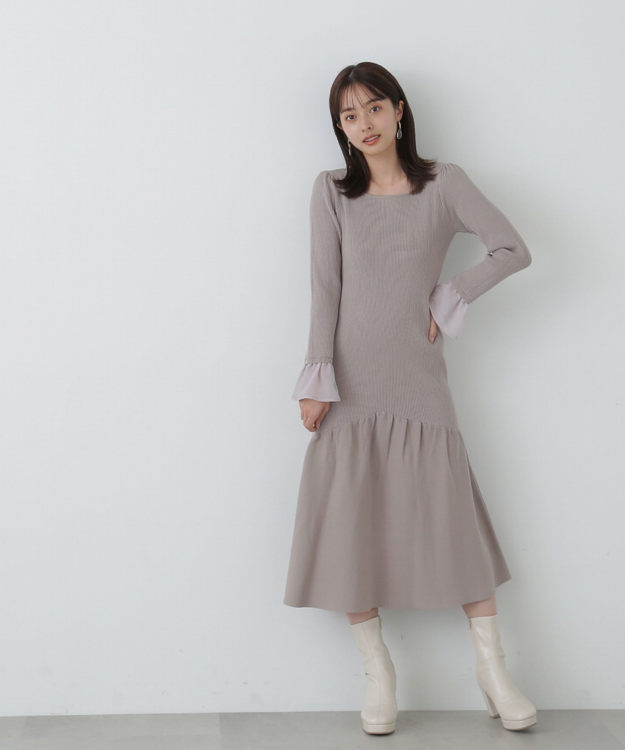 PROPORTION BODY DRESSING「マーメイドドッキングスリーブニットワンピース」|ワンピース|
