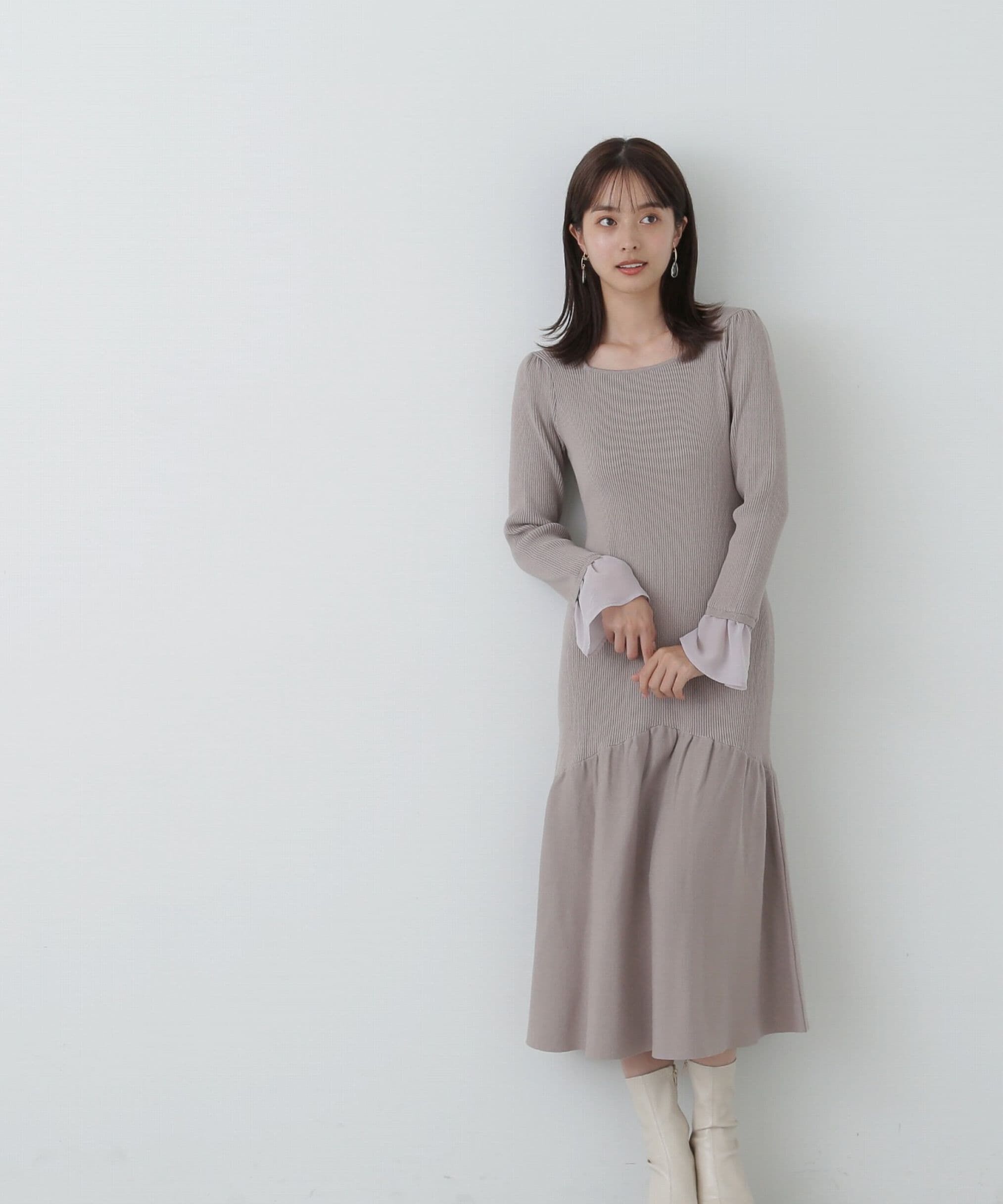 PROPORTION BODY DRESSING「マーメイドドッキングスリーブニットワンピース」|ワンピース|