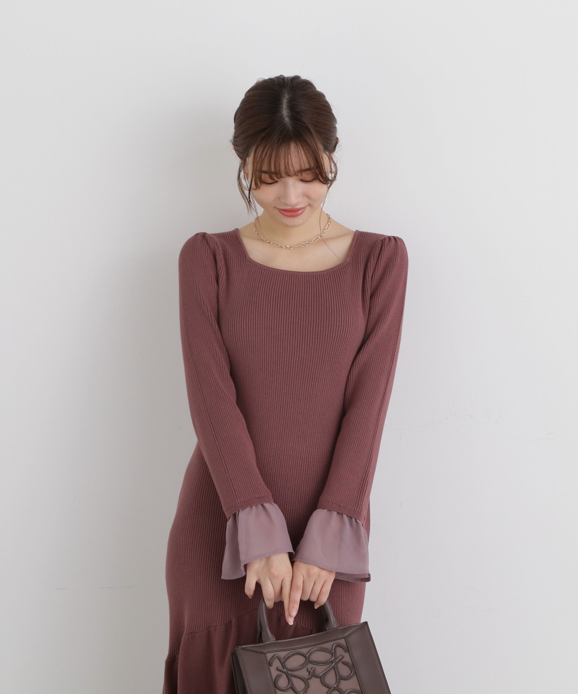 PROPORTION BODY DRESSING「マーメイドドッキングスリーブニットワンピース」|ワンピース|