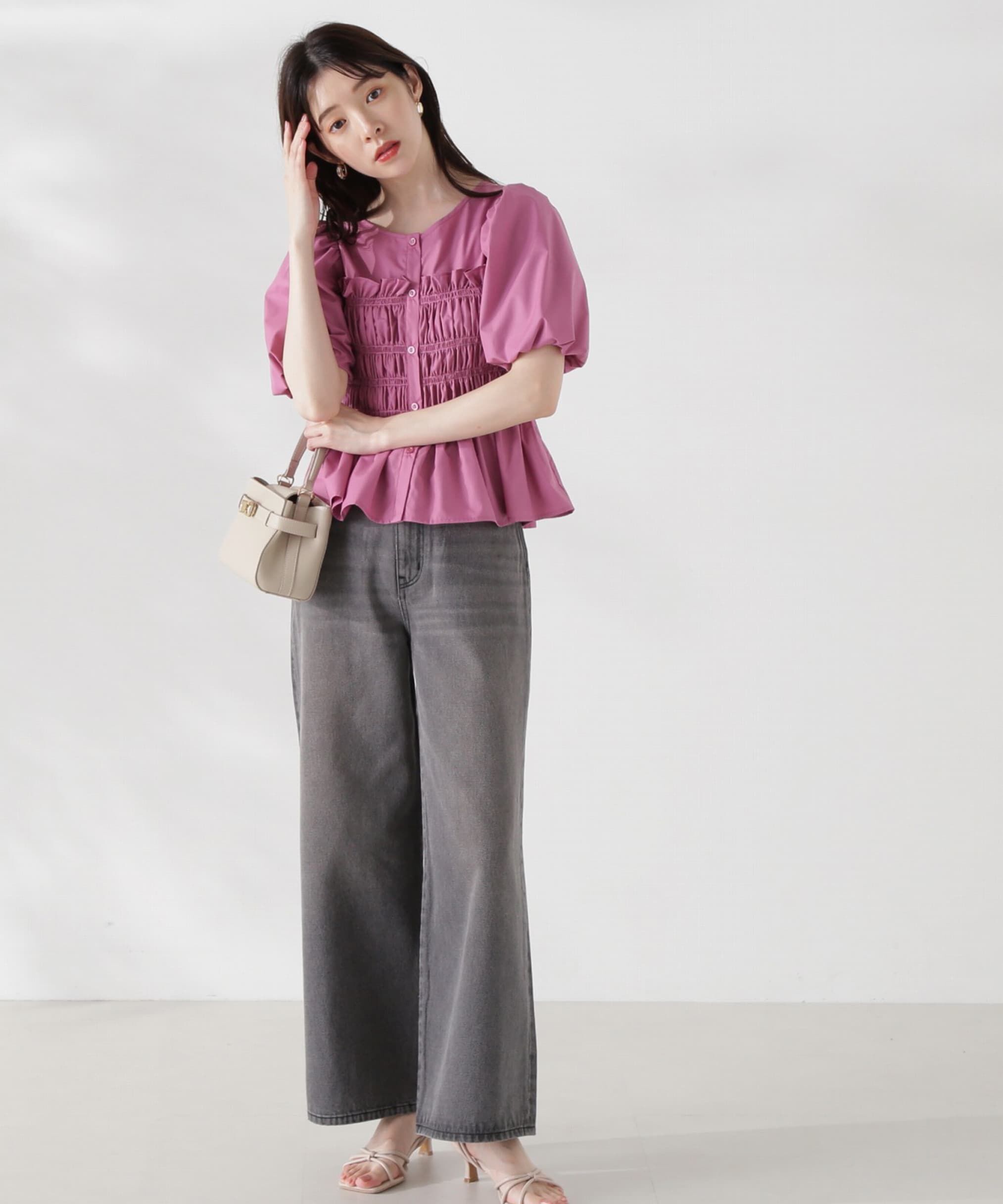 PROPORTION BODY DRESSING「ギャザーペプラムブラウス」|シャツ・ブラウス|