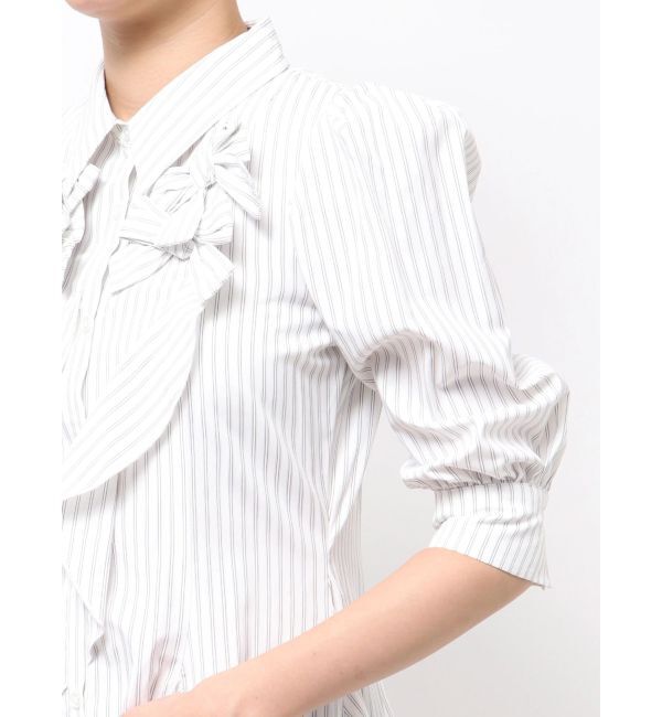 dazzlin「リボンディティールイレヘムシャツワンピース」|ワンピース|