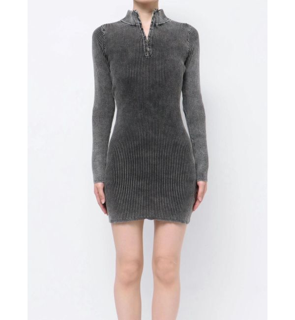 GYDA「ブリーチハーフZIP long sleeveニットワンピース」|ワンピース|