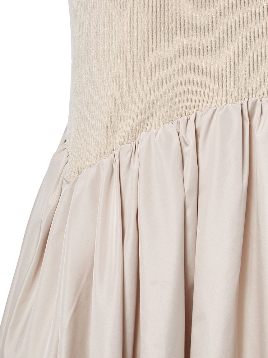 emmi atelier「ニットドッキングタフタワンピース」|ワンピース|
