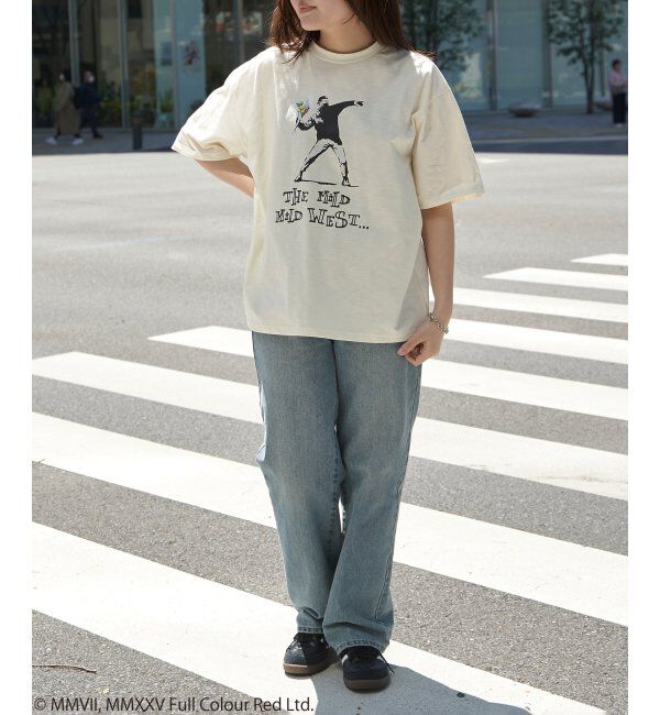 VENCE share style「【接触冷感】Banksy バンクシー  Love is in the Air プリントT」|Tシャツ・カットソー|