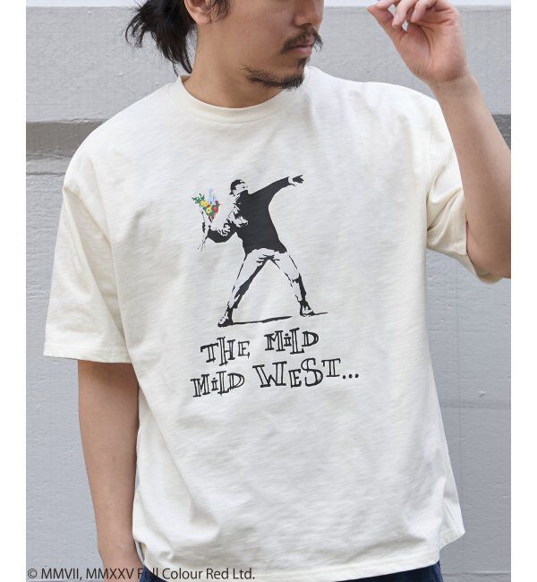 VENCE share style「【接触冷感】Banksy バンクシー  Love is in the Air プリントT」|Tシャツ・カットソー|