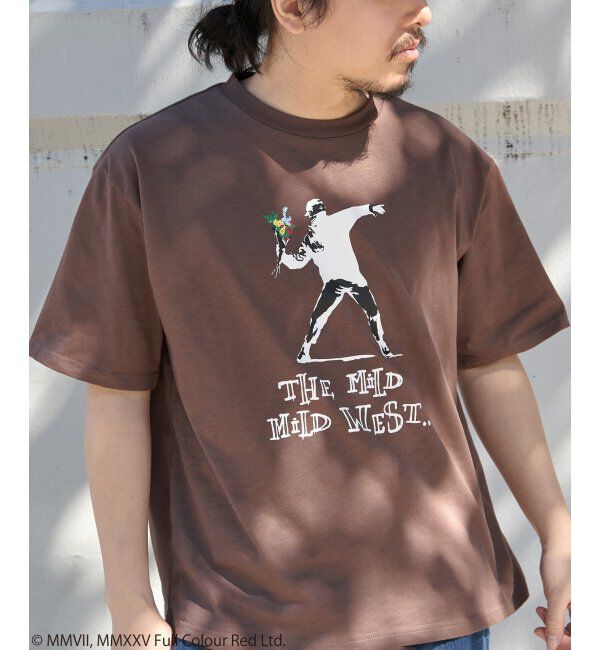 VENCE share style「【接触冷感】Banksy バンクシー  Love is in the Air プリントT」|Tシャツ・カットソー|