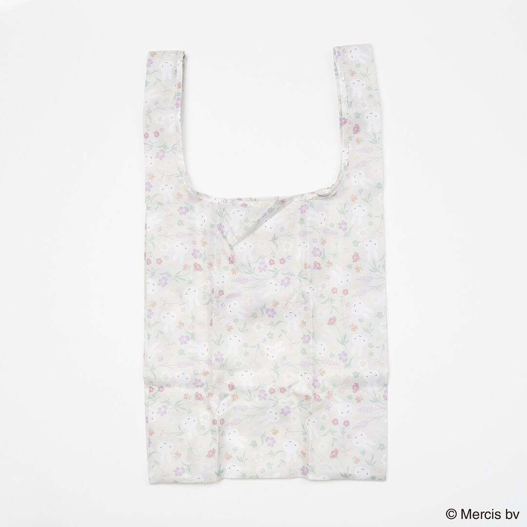  「MIFFY Floral pattern ショッピングバッグS」|エコバッグ|BEG
