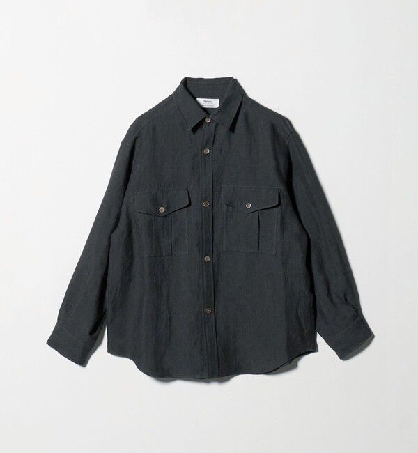 UNITED ARROWS「＜District＞リネン オックスフォード ２ポケット レギュラーカラーシャツ」|カーディガン|DK.GRAY