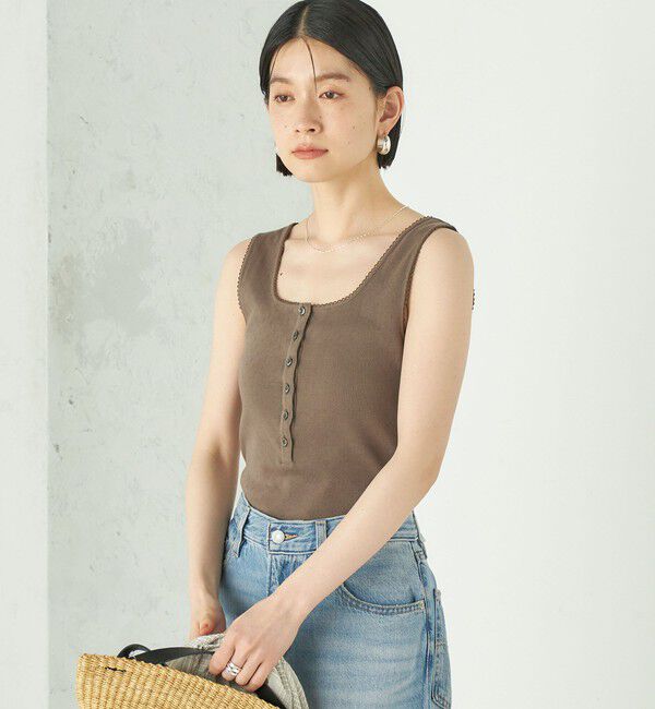 SHIPS for women「《予約》Wai＋:〈手洗い可能〉アイレット ヘンリー タンクトップ」|タンクトップ|