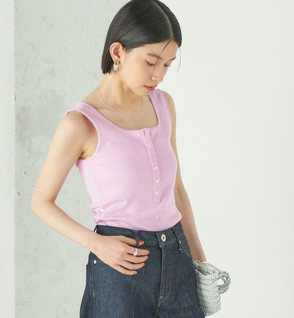 SHIPS for women「《予約》Wai＋:〈手洗い可能〉アイレット ヘンリー タンクトップ」|タンクトップ|
