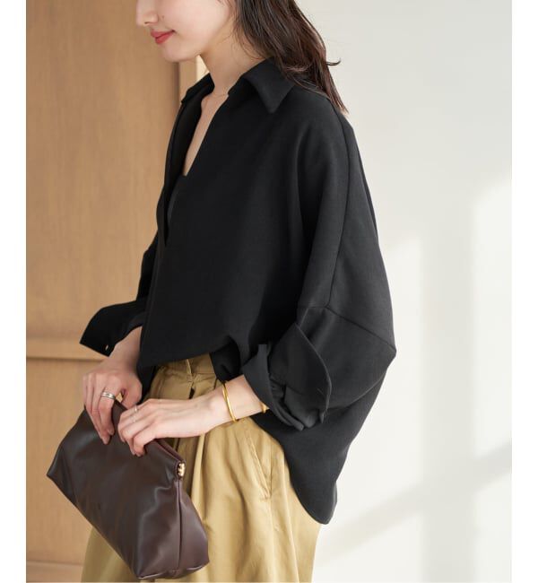 Plage「《追加》GEORGETTE SKIPPER ブラウス」|シャツ・ブラウス|ブラック
