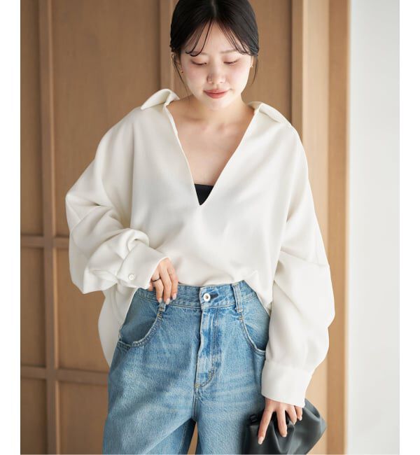 Plage「《追加》GEORGETTE SKIPPER ブラウス」|シャツ・ブラウス|ホワイト