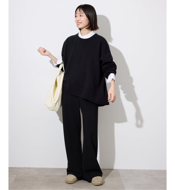SLOBE IENA「《セットアップ対応可/追加》ウォッシャブルスムース クルーネックプルオーバー」|ニット・セーター|