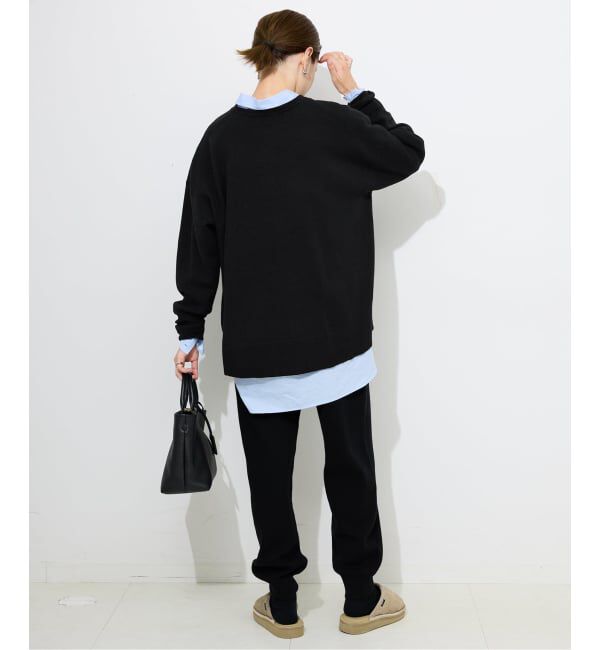 SLOBE IENA「《セットアップ対応可/追加》ウォッシャブルスムース クルーネックプルオーバー」|ニット・セーター|
