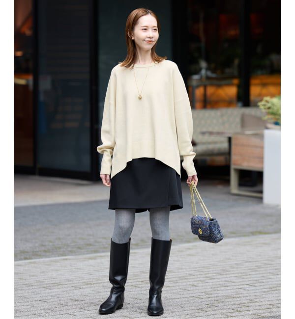 SLOBE IENA「《セットアップ対応可/追加》ウォッシャブルスムース クルーネックプルオーバー」|ニット・セーター|