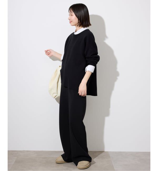 SLOBE IENA「《セットアップ対応可/追加》ウォッシャブルスムース クルーネックプルオーバー」|ニット・セーター|