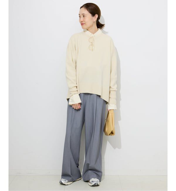SLOBE IENA「《セットアップ対応可/追加》ウォッシャブルスムース クルーネックプルオーバー」|ニット・セーター|