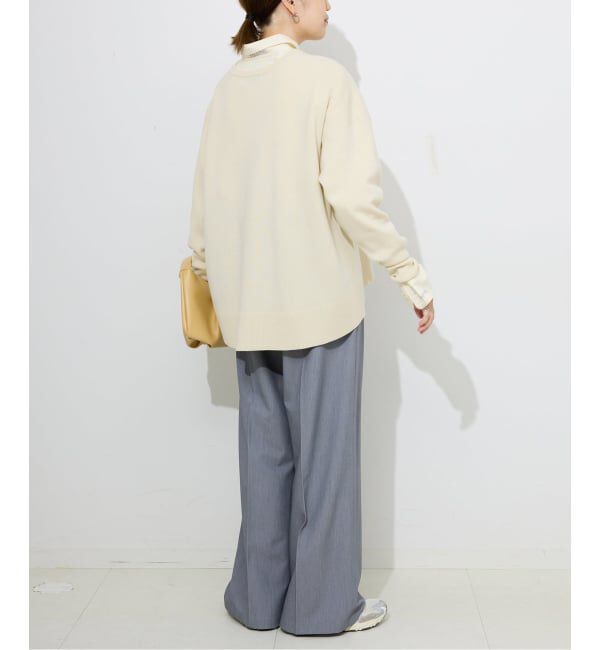 SLOBE IENA「《セットアップ対応可/追加》ウォッシャブルスムース クルーネックプルオーバー」|ニット・セーター|