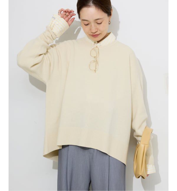 SLOBE IENA「《セットアップ対応可/追加》ウォッシャブルスムース クルーネックプルオーバー」|ニット・セーター|