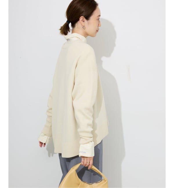 SLOBE IENA「《セットアップ対応可/追加》ウォッシャブルスムース クルーネックプルオーバー」|ニット・セーター|