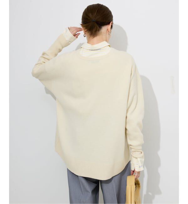 SLOBE IENA「《セットアップ対応可/追加》ウォッシャブルスムース クルーネックプルオーバー」|ニット・セーター|