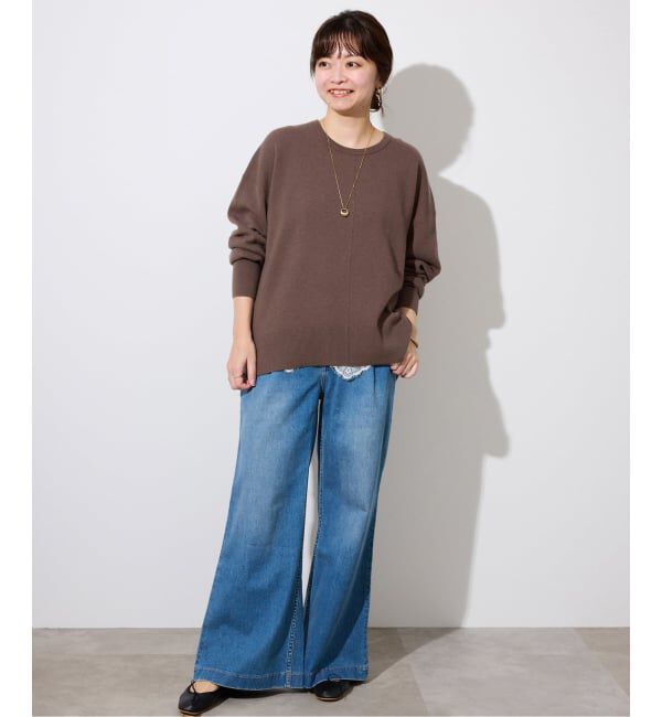 SLOBE IENA「《セットアップ対応可/追加》ウォッシャブルスムース クルーネックプルオーバー」|ニット・セーター|