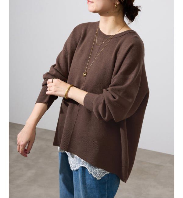 SLOBE IENA「《セットアップ対応可/追加》ウォッシャブルスムース クルーネックプルオーバー」|ニット・セーター|