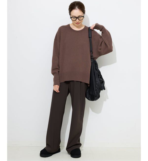 SLOBE IENA「《セットアップ対応可/追加》ウォッシャブルスムース クルーネックプルオーバー」|ニット・セーター|