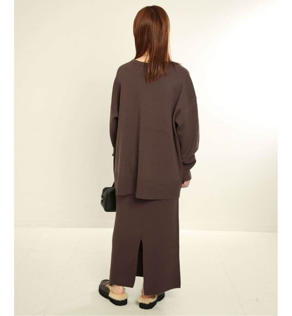 SLOBE IENA「《セットアップ対応可/追加》ウォッシャブルスムース クルーネックプルオーバー」|ニット・セーター|