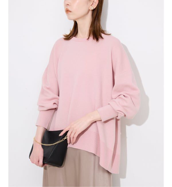 SLOBE IENA「《セットアップ対応可/追加》ウォッシャブルスムース クルーネックプルオーバー」|ニット・セーター|