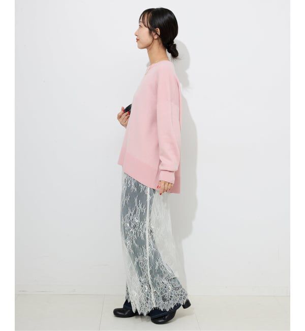 SLOBE IENA「《セットアップ対応可/追加》ウォッシャブルスムース クルーネックプルオーバー」|ニット・セーター|