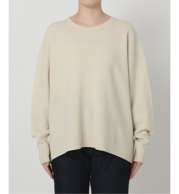 SLOBE IENA「《セットアップ対応可/追加》ウォッシャブルスムース クルーネックプルオーバー」|ニット・セーター|