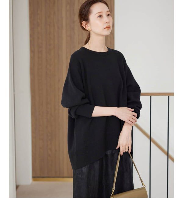 SLOBE IENA「《セットアップ対応可/追加》ウォッシャブルスムース クルーネックプルオーバー」|ニット・セーター|