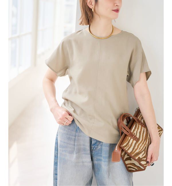 Spick and Span「《セットアップ可》ハイブリッドリネンTブラウス」|シャツ・ブラウス|ベージュ