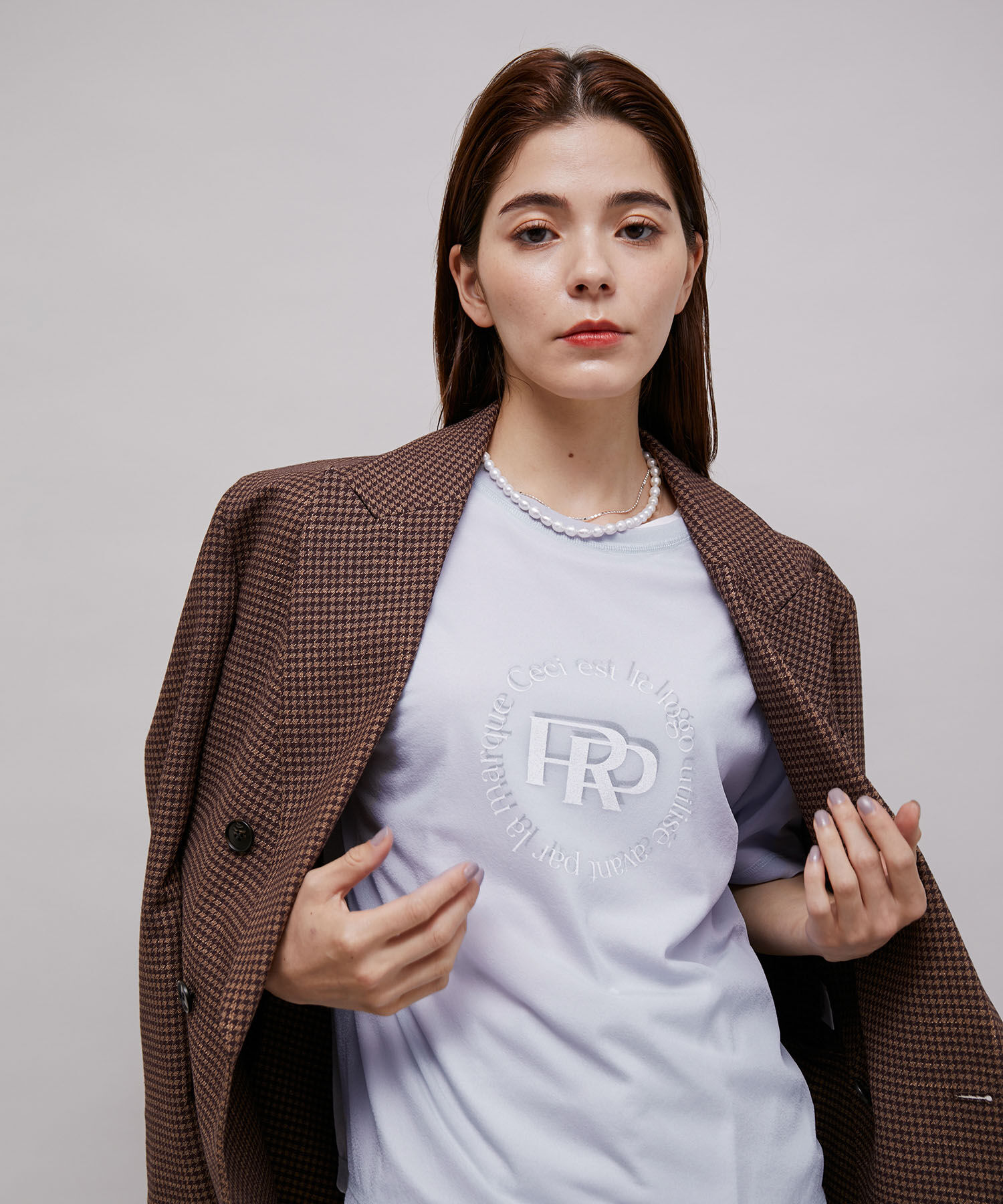 ROPE「ロゴプリントシアーTシャツ」|Tシャツ・カットソー|サックス(48)