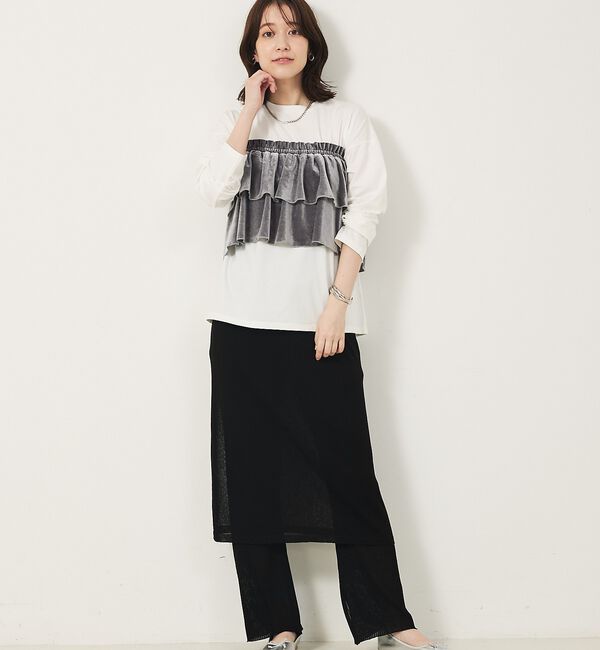 abahouse mavie「【WEB Domani掲載】ベロアビスチェ付ロンT」|Tシャツ・カットソー|